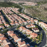Aerial view of houses