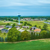 Homes in a rural area.
