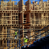 Apartment building under construction.