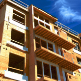 Multifamily housing under construction.