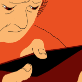 Illustration of woman holding an empty wallet.
