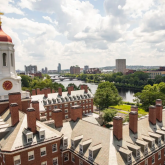 Aerial view of Harvard University