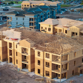 Multifamily housing under construction.