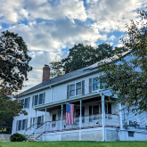 House with an American flag