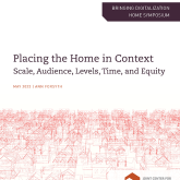 Cover of the paper "Placing the Home in Context: Scale, Audience, Levels, Time, and Equity."