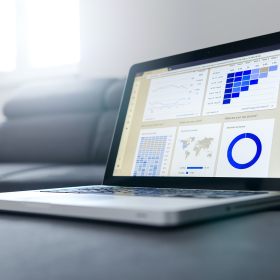 Data on a laptop screen