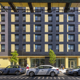 View of housing project by Bernheimer Architecture at 1490 Southern Boulevard, New York.