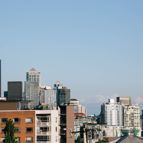 View of housing towers in Seattle.