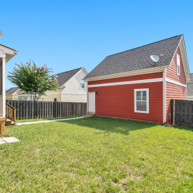 Accessory dwelling unit in back yard of home.