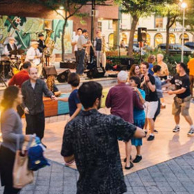 Outdoor neighborhood party