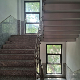 Staircase in an apartment building.