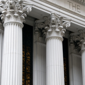 Bank building.