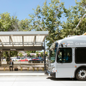 Los Angeles bus stop.
