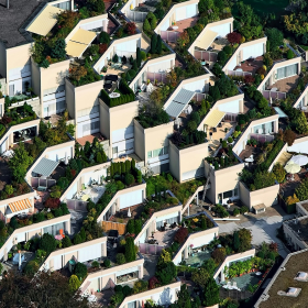 Aerial view of modern housing.