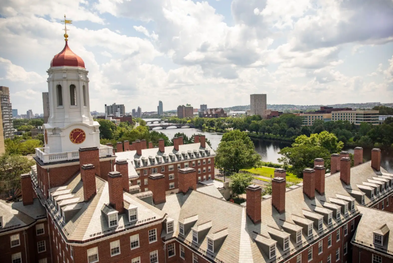 Aerial view of Harvard University