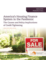 Cover of "America’s Housing Finance System in the Pandemic" paper.