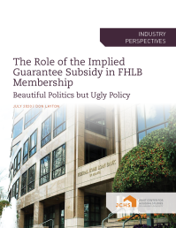 Cover of "The Role of the Implied Guarantee Subsidy in FHLB Membership" paper.