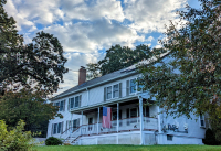 House with an American flag