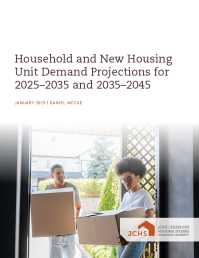 Cover of household projections paper showing a couple moving boxes..