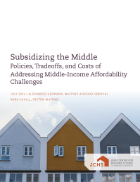 Cover of the paper "Subsidizing the Middle: Policies, Tradeoffs, and Costs of  Addressing Middle-Income Affordability Challenges."