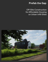Cover showing two modern houses with identical proportions and shapes, one clad in black siding and the other in white siding.