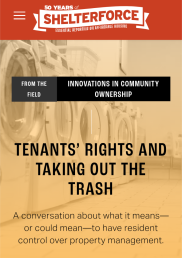 Shelterforce cover image for Tenants' Rights and Taking Out the Trash