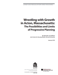 Cover of Wrestling with Growth in Acton paper.