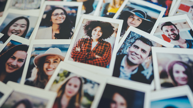 Collection of polaroid photos of different people.
