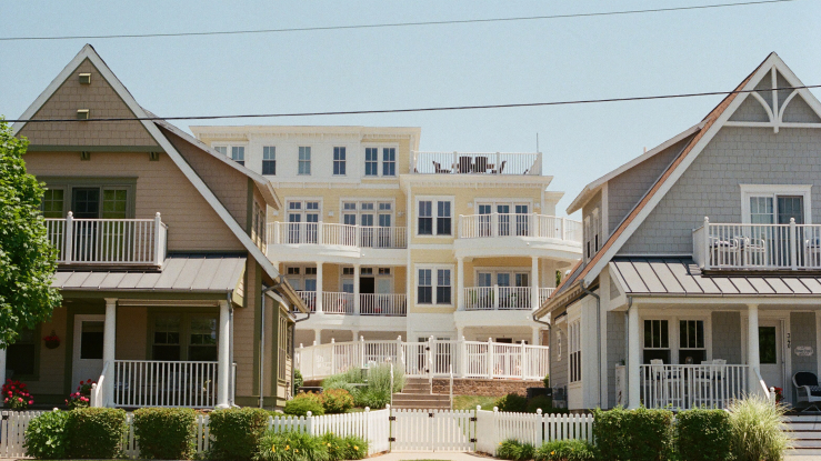 Photo of two single-family homes side by side.