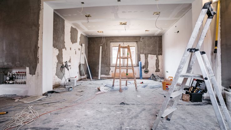 Home under renovation