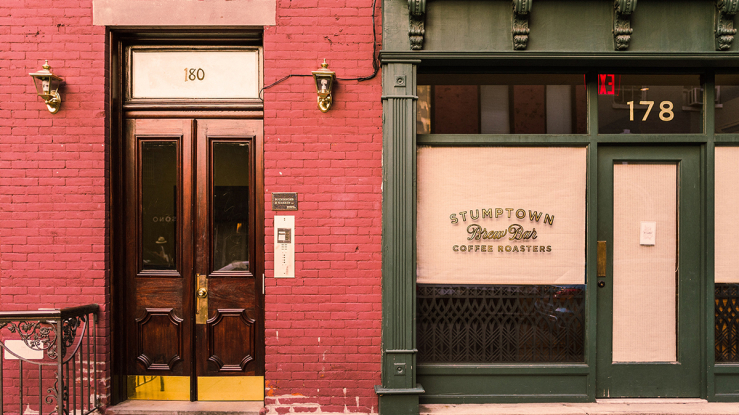 Closed storefront in NYC.