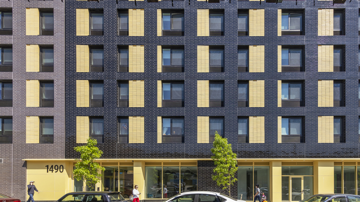 View of housing project by Bernheimer Architecture at 1490 Southern Boulevard, New York.