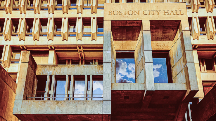 View of Boston City Hall.