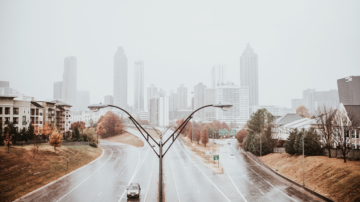 View of Atlanta from highway.