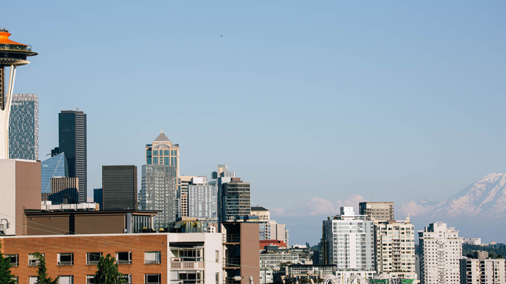 View of housing towers in Seattle.