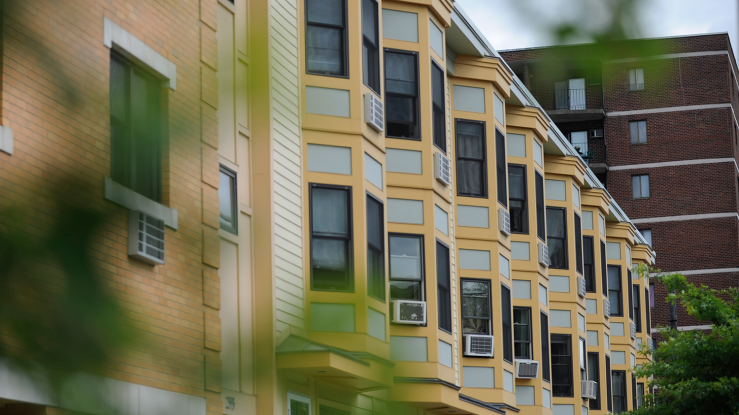 View of new housing development in Cambridge, MA