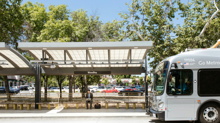 Los Angeles bus stop.