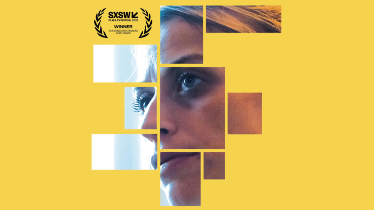 Film poster depicting a woman's face broken up into multiple boxes.