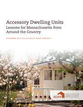 Cover of the paper "Accessory Dwelling Units: Lessons for Massachusetts from Around the Country."