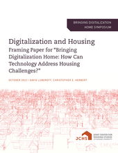 Cover of the paper "Digitalization and Housing Framing Paper for 'Bringing Digitalization Home: How Can Technology Address Housing Challenges?'"