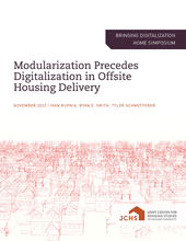 Cover of the paper "Modularization Precedes Digitalization in Offsite Housing Delivery."