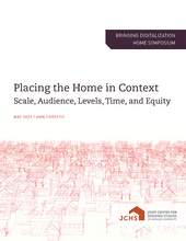 Cover of the paper "Placing the Home in Context: Scale, Audience, Levels, Time, and Equity."