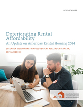 Cover of Deteriorating Rental Affordability research brief.