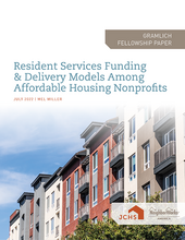 Cover of the paper "Resident Services Funding & Delivery Models Among Affordable Housing Nonprofits."