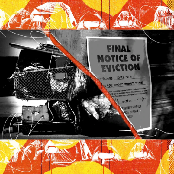 NYT illustration with an eviction notice