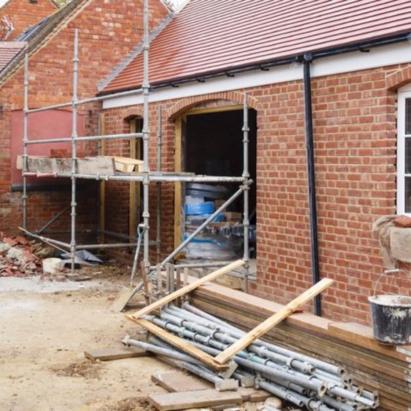 Brick home being renovated
