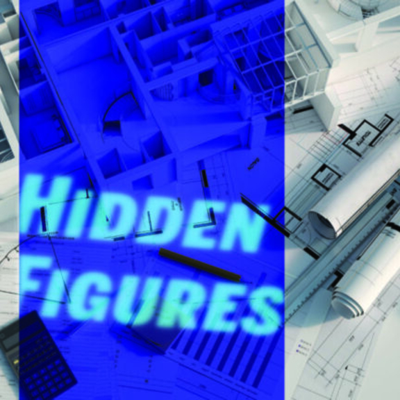 Graphic of housing plans with "hidden figures" caption.