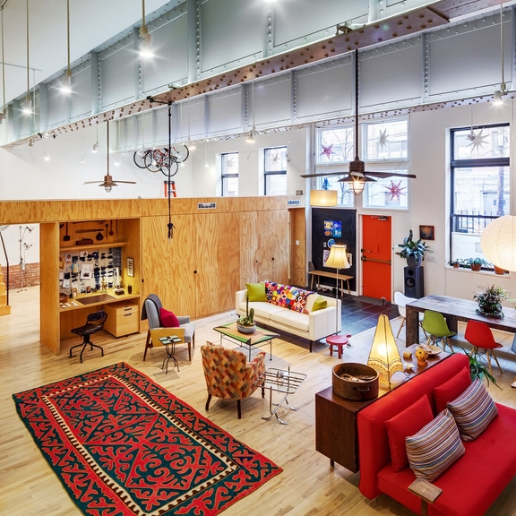 Interior of a New York loft apartment