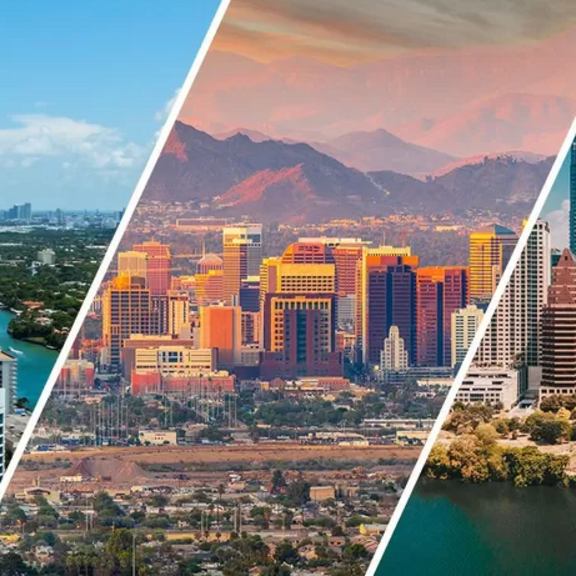 Graphic of city skylines.
