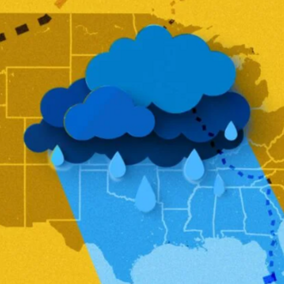 Graphic of storm cloud over US.